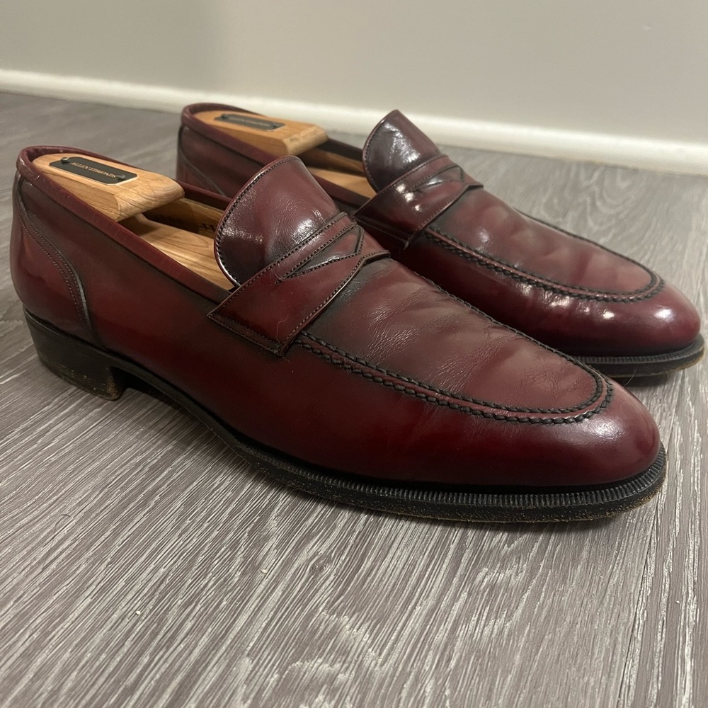 Salvatore Ferragamo Oxblood Penny Loafers